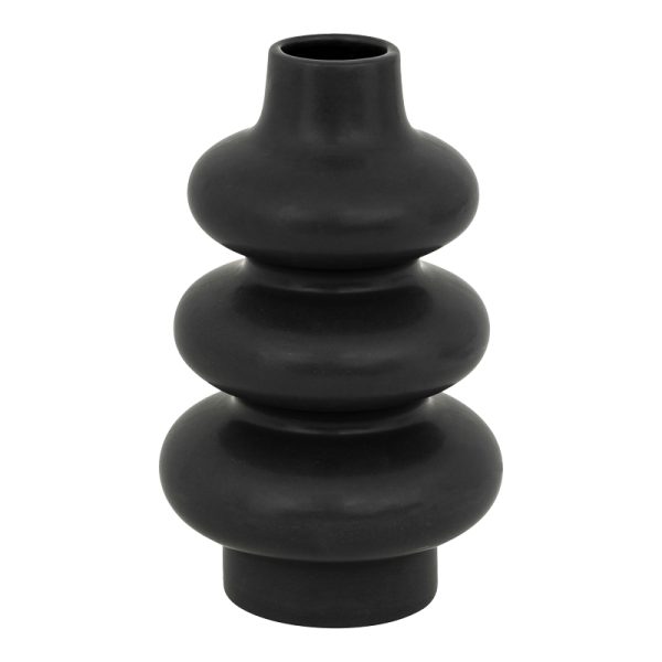 199 000601 Vase Zerve pakoworld ceramic in black color D15.2x25cmDecoration > Decorations