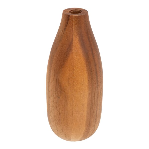 199 000637 Vase Strezio pakoworld ceramic in natural-walnut color D8x18cmDecoration > Decorations