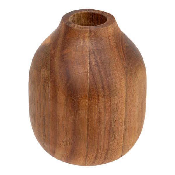 199 000638 Vase Strezio pakoworld ceramic in natural-walnut color D10x12cmDecoration > Decorations