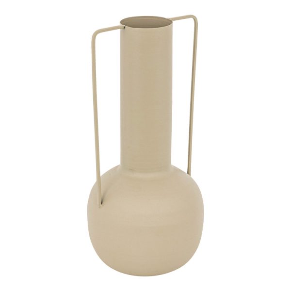 199 000640 Vase Revenzy pakoworld metal in beige color D14x29.5cmDecoration > Decorations