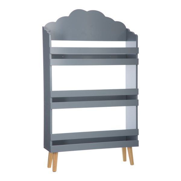 199 000648 Kid's bookcase Penzia pakoworld mdf in grey color and legs in natural color 58x18x100cmIndoor furniture > Children's Room