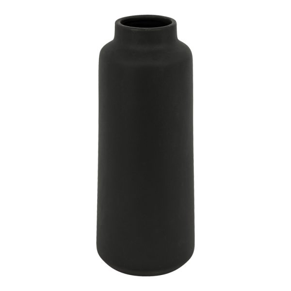 199 000660 Vase Bender pakoworld ceramic in black color D12x30cmDecoration > Decorations