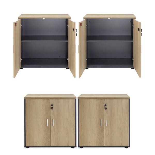 200 000175 2 Wardrobes Lotus pakoworld with 4 doors in oak-dark grey color 160x40,5x80cmOffice furniture > Office cupboards