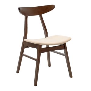 200 000176 4 Dining set Benson - Orlean pakoworld 5pcs 80x80x75cm in walnut - beige fabricIndoor furniture > Dinning sets