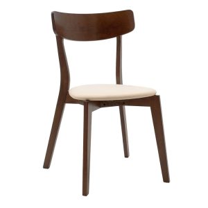 200 000178 4 Dining set Benson - Toto pakoworld 5pcs 80x80x75cm in walnut - beige fabricIndoor furniture > Dinning sets