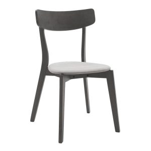 200 000181 4 Dining set Benson - Toto pakoworld 5pcs 80x80x75cm in rustic grey - grey fabricIndoor furniture > Dinning sets