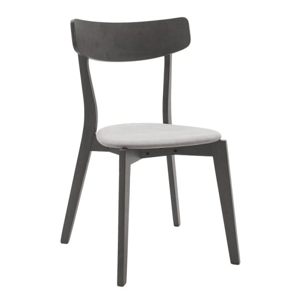 200 000181 4 Dining set Benson - Toto pakoworld 5pcs 80x80x75cm in rustic grey - grey fabricIndoor furniture > Dinning sets