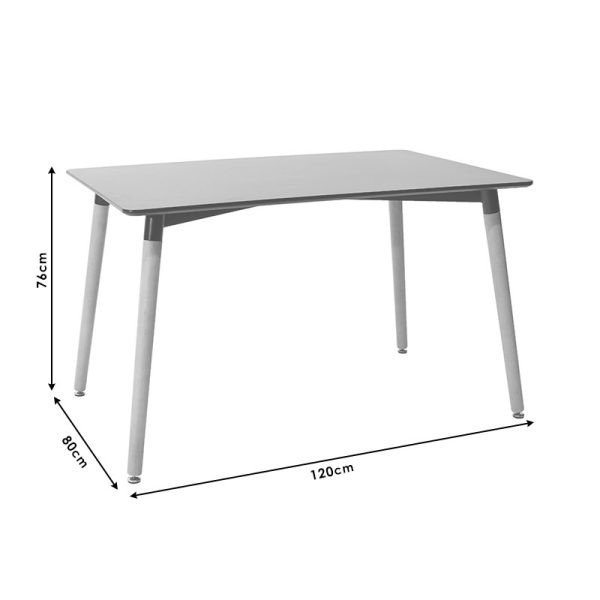 200 000633 3 Natali-Julita pakoworld dining set set 5pcs black-white - natural 120x80x76cmStudent Offers
