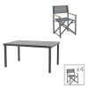 200 000772 Dining table Mabu-Kliton A set of 5 pakoworld aluminum in anthracite shade 150x80x74cmOutdoor furniture > Garden food table