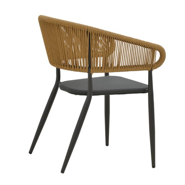 200 000781 2 Dining table Raven - Thorio set of 7 pakoworld anthracite aluminum and plywood in a natural shade 160x90x75cmOutdoor furniture > Garden food table