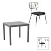 200 000786 Dining table Naoki-Kliton A set of 5 pakoworld black metal and anthracite aluminum 150x80x74cmOutdoor furniture > Garden food table