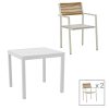 200 000788 Kliton dining table - Clutch set of 3 pakoworld aluminum in white shade 80x80x74cmOutdoor furniture > Garden food table