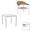 200 000794 Dining table Kliton - Raven set of 3 pakoworld aluminum in white shade 80x80x74cmOutdoor furniture > Garden food table