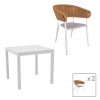 200 000796 Kliton dining table - Clutch set of 3 pakoworld aluminum in white shade 80x80x74cmOutdoor furniture > Garden food table