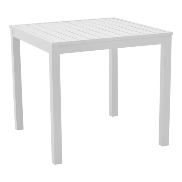 200 000797 4 Dining table Kliton - Raven set of 5 pakoworld aluminum in white shade 80x80x74cmOutdoor furniture > Garden food table