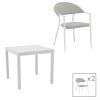 200 000803 Dining table Kliton - Savor set of 5 pakoworld aluminum in white shade 150x80x74cmSPRING OFFERS