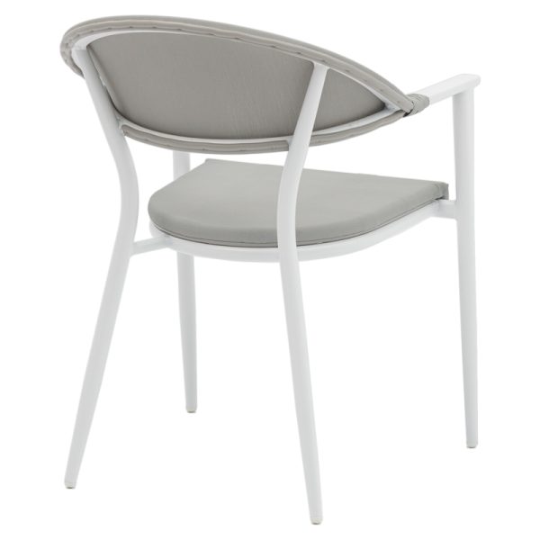 200 000803 2 Dining table Kliton - Pino set of 3 pakoworld aluminum in white shade 80x80x74cmSPRING OFFERS