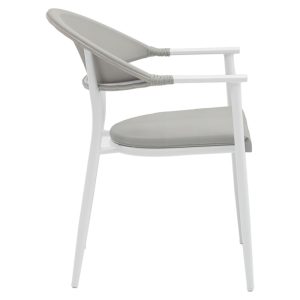 200 000803 3 Dining table Kliton - Pino set of 3 pakoworld aluminum in white shade 80x80x74cmSPRING OFFERS