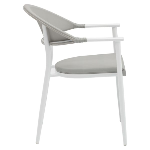 200 000803 3 Dining table Kliton - Pino set of 3 pakoworld aluminum in white shade 80x80x74cmSPRING OFFERS