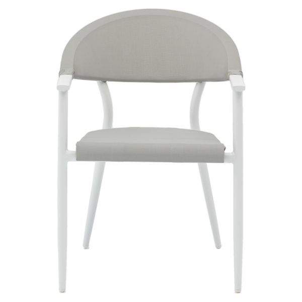 200 000803 4 Dining table Kliton - Pino set of 3 pakoworld aluminum in white shade 80x80x74cmSPRING OFFERS