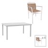 200 000809 Kliton-Norture dining table set of 5 pakoworld aluminum in white shade 150x80x74cmOutdoor furniture > Garden food table