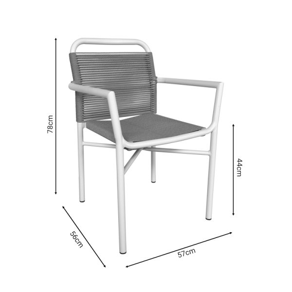 200 000809 4 Kliton dining table - Clutch set of 5 pakoworld aluminum in white shade 150x80x74cmOutdoor furniture > Garden food table
