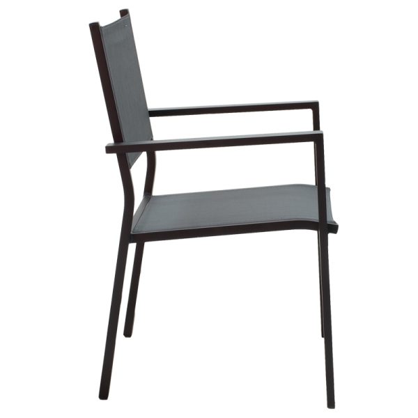 200 000814 3 Dining table Moly - Kliton set of 3 pakoworld anthracite and black aluminium-textilene in anthracite shade 80x80x74cmOutdoor furniture > Garden food table