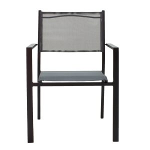 200 000814 4 Dining table Moly - Kliton set of 3 pakoworld anthracite and black aluminium-textilene in anthracite shade 80x80x74cmOutdoor furniture > Garden food table