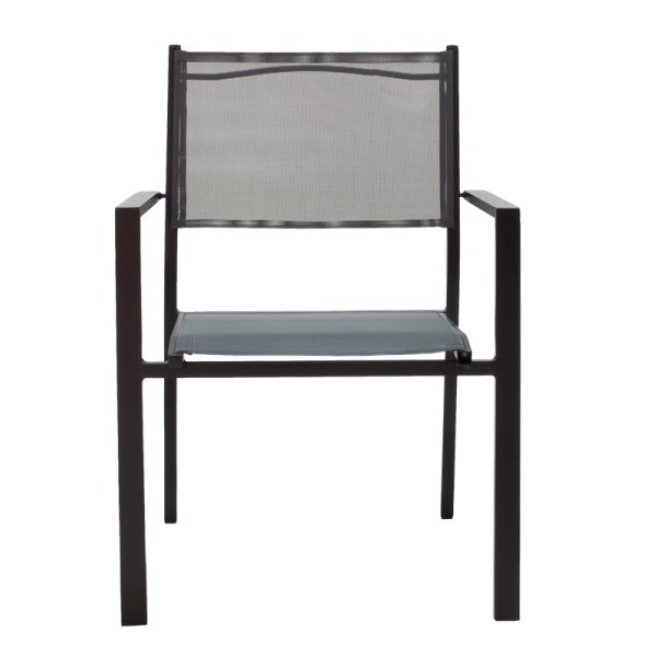 200 000814 4 Dining table Moly - Kliton set of 3 pakoworld anthracite and black aluminium-textilene in anthracite shade 80x80x74cmOutdoor furniture > Garden food table