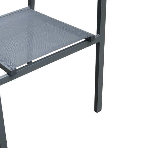 200 000816 3 Dining table Moly - Kliton I set of 3 pakoworld anthracite aluminum and textilene in anthracite shade 80x80x74cmOutdoor furniture > Garden food table