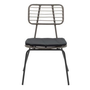 200 000820 2 Dining table Naoki-Kliton A set of 5 pakoworld black metal and anthracite aluminum 150x80x74cmEASTER OFFERS