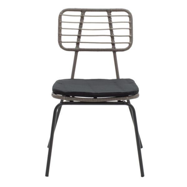 200 000820 2 Dining table Naoki-Kliton A set of 5 pakoworld black metal and anthracite aluminum 150x80x74cmEASTER OFFERS