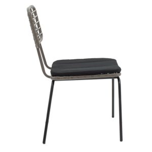 200 000820 4 Dining table Naoki-Kliton A set of 5 pakoworld black metal and anthracite aluminum 150x80x74cmEASTER OFFERS