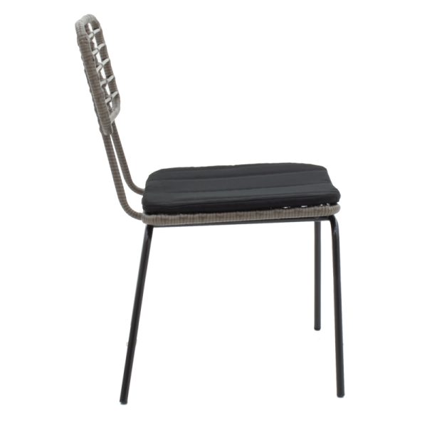 200 000820 4 Dining table Naoki-Kliton A set of 5 pakoworld black metal and anthracite aluminum 150x80x74cmEASTER OFFERS