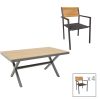 200 000822 Kliton-Elation dining table set of 7 pakoworld aluminum in white shade 150x80x74cmOutdoor furniture > Garden food table