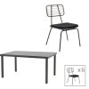 200 000823 Dining table Naoki - Kliton set of 3 pakoworld anthracite aluminum and metal in black shade 80x80x74cmOutdoor furniture > Garden food table