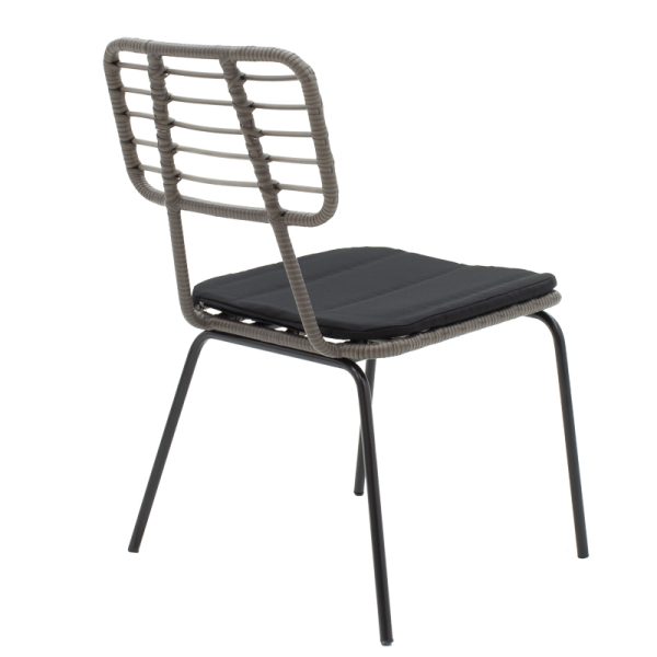 200 000823 3 Dining table Naoki-Kliton A set of 7 pakoworld black metal and anthracite aluminum 150x80x74cmOutdoor furniture > Garden food table