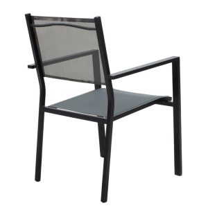 200 000827 2 Dining table Moly-Kliton A set of 7 pakoworld aluminum and anthracite textilene 150x80x74cmOutdoor furniture > Garden food table