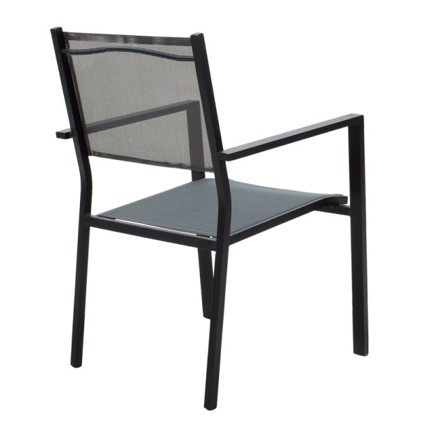 200 000827 2 Dining table Moly-Kliton A set of 7 pakoworld aluminum and anthracite textilene 150x80x74cmOutdoor furniture > Garden food table