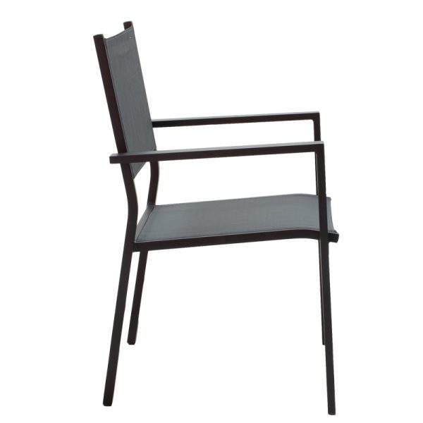 200 000827 3 Dining table Moly-Kliton A set of 7 pakoworld aluminum and anthracite textilene 150x80x74cmOutdoor furniture > Garden food table
