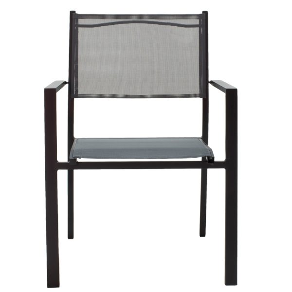 200 000827 4 Dining table Moly-Kliton A set of 7 pakoworld aluminum and anthracite textilene 150x80x74cmOutdoor furniture > Garden food table