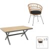 200 000828 Kliton-Elation dining table set of 7 pakoworld aluminum in white shade 150x80x74cmOutdoor furniture > Garden food table