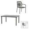 200 000844 Kliton-Naoki dining table set of 5 pakoworld anthracite aluminum and metal in black shade 80x80x74cmOutdoor furniture > Garden food table