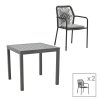 200 000845 Kliton-Norture dining table set of 7 pakoworld aluminum in white shade 150x80x74cmOutdoor furniture > Garden food table