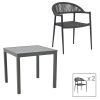 200 000849 Dining table Moly-Kliton B set of 7 pakoworld aluminum and anthracite textilene 150x80x74cmOutdoor furniture > Garden food table