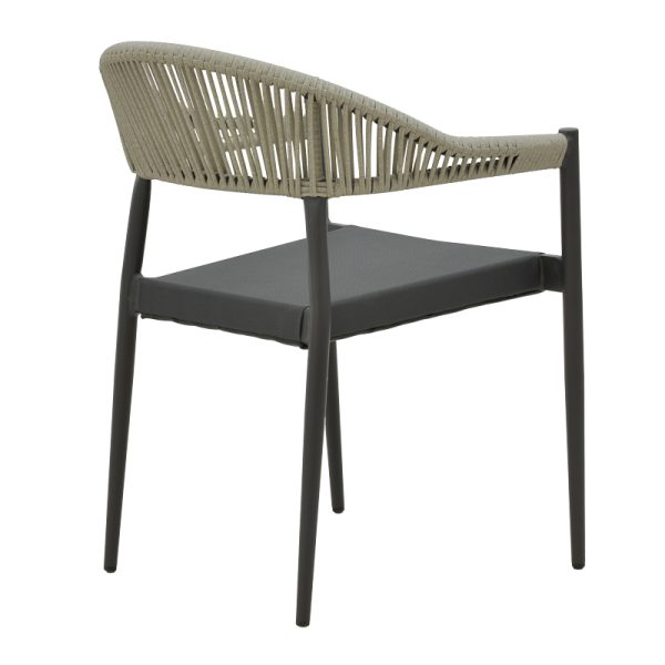 200 000859 2 Dining table Kliton- Elation set of 3 pakoworld aluminum in anthracite shade 80x80x74cmOutdoor furniture > Garden food table