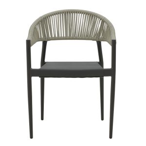 200 000859 4 Dining table Kliton- Elation set of 3 pakoworld aluminum in anthracite shade 80x80x74cmOutdoor furniture > Garden food table