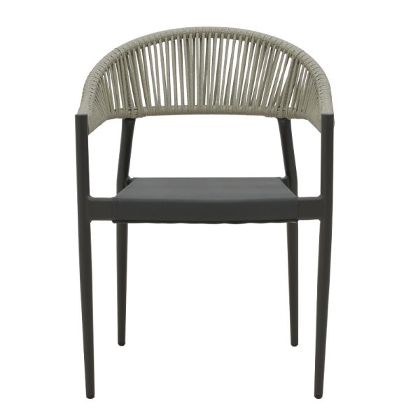 200 000859 4 Dining table Kliton- Elation set of 3 pakoworld aluminum in anthracite shade 80x80x74cmOutdoor furniture > Garden food table