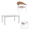 200 000866 Dining table Valor-Confidence B set of 3 pakoworld metal in white shade D60x70cmOutdoor furniture > Garden food table