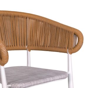 200 000867 2 Dining table Kliton-Raven set of 5 pakoworld aluminum in white shade 150x80x74cmOutdoor furniture > Garden food table